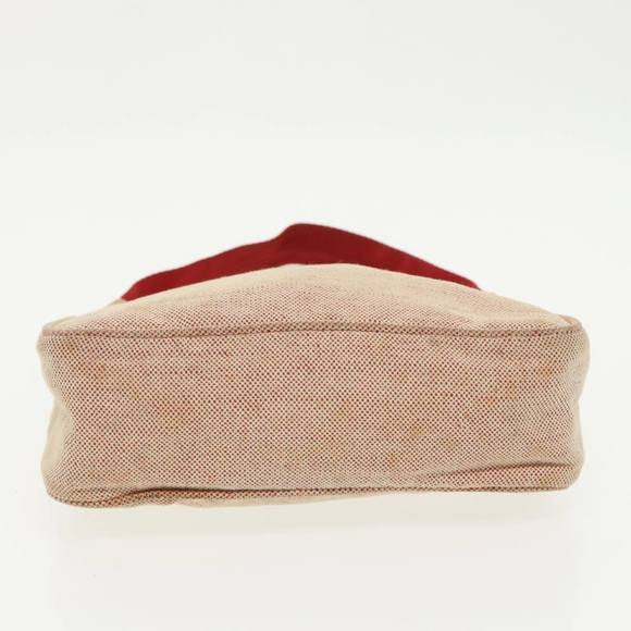 PRADA Sports Hand Bag Canvas Beige Red Silver Auth 98400 - Picture 5 of 16